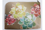 Echeveria Brown エケベリア ブラウン L型クラッチバッグ 岡山帆布生地vre.