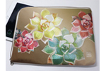 Echeveria Brown エケベリア ブラウン L型クラッチバッグ 岡山帆布生地vre.