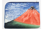 富嶽三十六景 凱風快晴（赤） L型クラッチバッグ 岡山デニム生地ver.