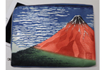 富嶽三十六景 凱風快晴（赤） L型クラッチバッグ 岡山デニム生地ver.