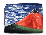富嶽三十六景 凱風快晴（赤） L型クラッチバッグ 岡山デニム生地ver.